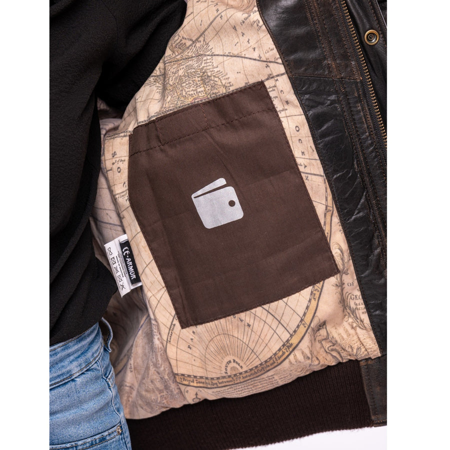 JACHETĂ DIN PIELE PENTRU MOTOCICLETĂ BOMBER