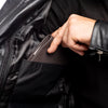 GEACĂ DE PIELE MOTOCICLISM VLAD CU DUNGĂ GRI, protecții detașabile certificate CE la spate, coate și umeri curele ajustabile în talie, gât ajustabil, piele naturala de vacă de calitate superioară, de 1,3 mm, croită pentru talie clasică