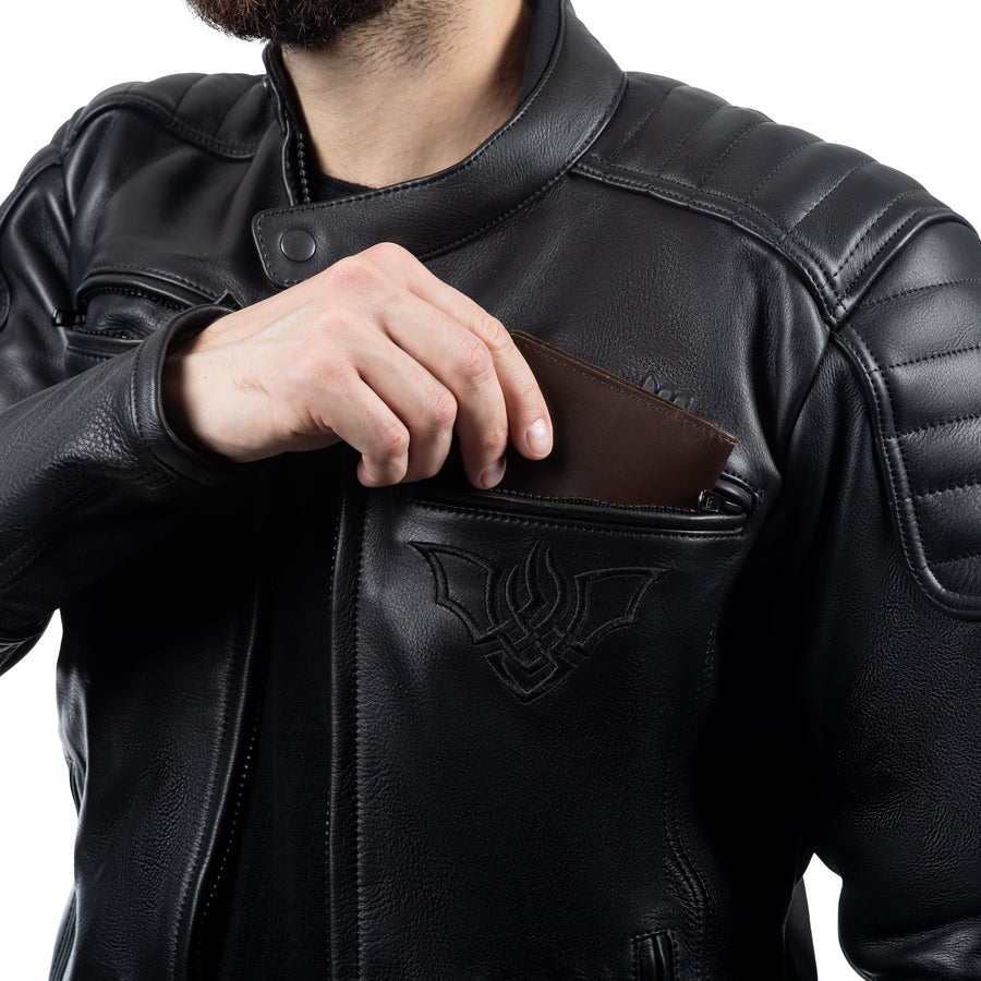 DRACULA NEGRU MOTOCICLETĂ JACHETĂ DIN PIELE