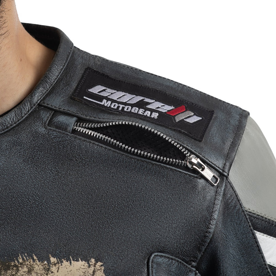 GEACĂ MOTO DE PIELE DRAGON PROTECȚIE COMPLETĂ, ÎN STIL VINTAGE