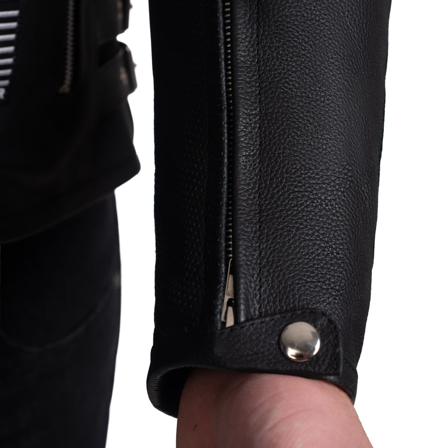 GEACĂ DE PIELE NEAGRĂ SUZUKI PLATINUM, DE CURSE