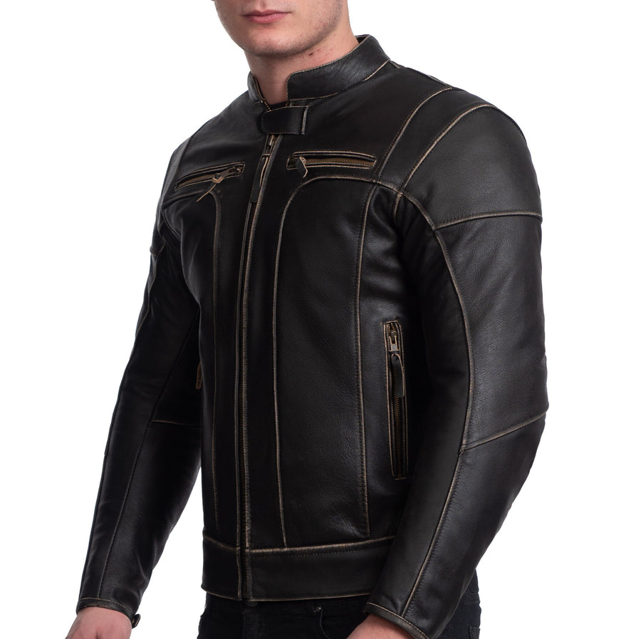 GEACĂ DE PIELE MOTO RETRO, VIVE LA FRANCE