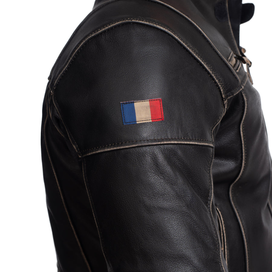 GEACĂ DE PIELE MOTO RETRO, VIVE LA FRANCE