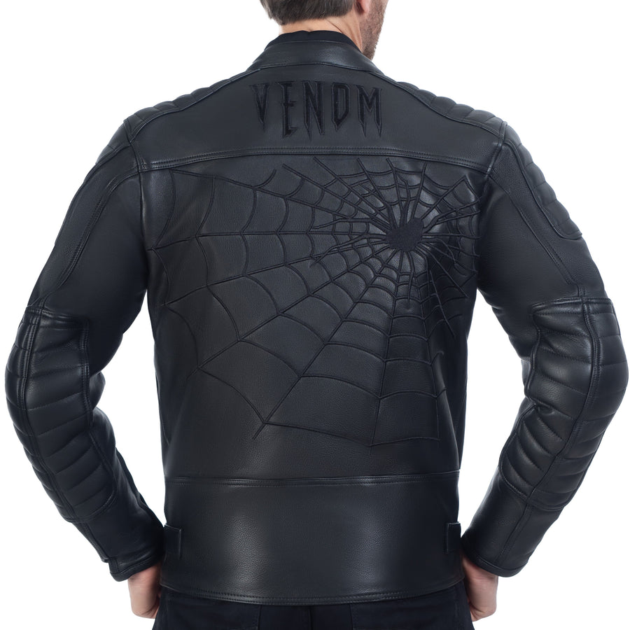 JACHETĂ DIN PIELE NEAGRĂ DE MOTOCICLETĂ VENOM