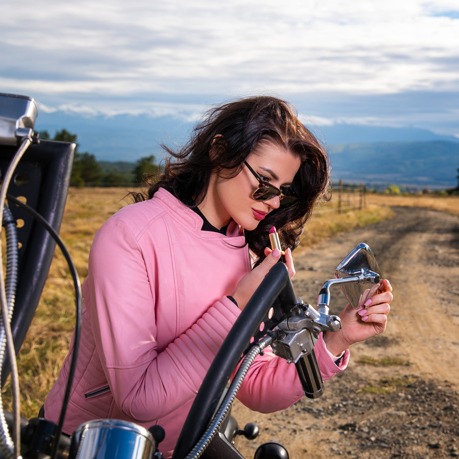 GEACĂ DE PIELE MOTO TIP ARMURĂ ROSETTA PENTRU FEMEI