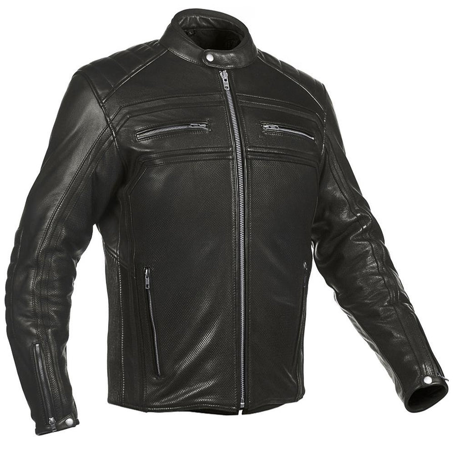 VANGUARD LUXE GEACĂ MOTO DE PIELE MARO CAFENIU, protecții certificate CE pentru coate și umeri, zona rinichilor vătuită, piele naturală de vită de 1,3 mm grosime, moale dar rezistentă, cu cusături ranforsate