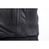 VANGUARD LUXE GEACĂ MOTO NEAGRĂ DE PIELE, piele naturală de vită de 1,3 mm grosime, moale dar rezistentă, cu cusături ranforsate, protecții certificate CE pentru coate și umeri, zona rinichilor vătuită