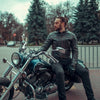 GEACĂ DE PIELE DE MOTOR ADVENTURE RETRO , protecții detașabile certificate CE la coate, umeri și spate
