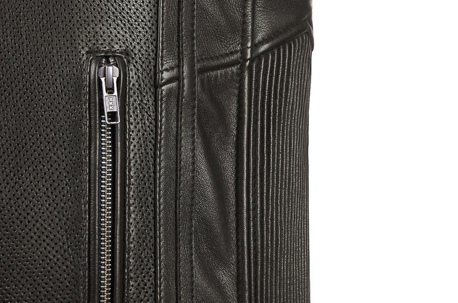 VANGUARD LUXE GEACĂ MOTO DE PIELE MARO CAFENIU, protecții certificate CE pentru coate și umeri, zona rinichilor vătuită, piele naturală de vită de 1,3 mm grosime, moale dar rezistentă, cu cusături ranforsate