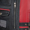 GEACĂ MOTO DE PIELE TOKYO NIPPON PROTECȚIE COMPLETĂ, ÎN STIL VINTAGE , protecții detașabile certificate CE la umeri, coate și spate, piele bovină de 1,2 mm, de calitate premium