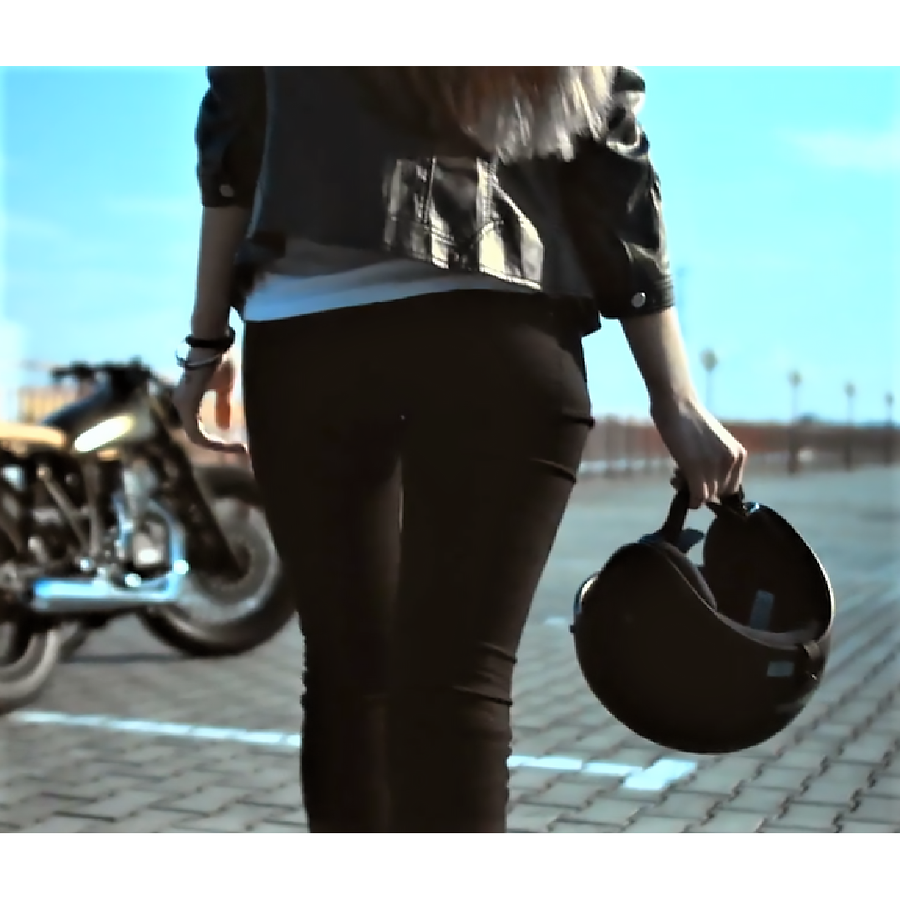 BLUGI MOTO NEGRI DE DAMĂ PROTECTORI CITY SOUL , protecție completă: protecții CE detașabile la șolduri și genunchi cinci buzunare, găici pentru curea, fermoar YKK