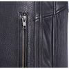 VANGUARD LUXE GEACĂ MOTO NEAGRĂ DE PIELE, piele naturală de vită de 1,3 mm grosime, moale dar rezistentă, cu cusături ranforsate, protecții certificate CE pentru coate și umeri, zona rinichilor vătuită